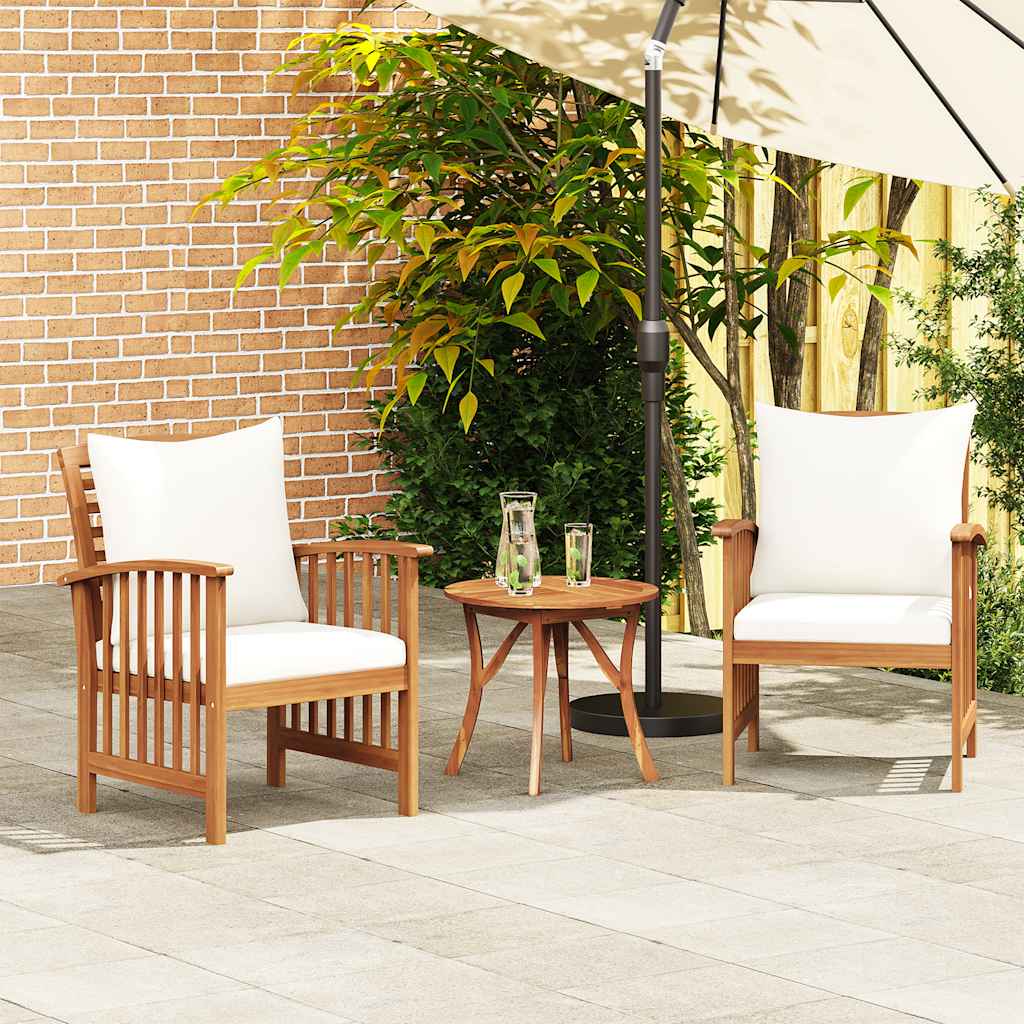 Gartenstühle mit Kissen 2 Stk. Akazie Massivholz