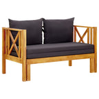 2-Sitzer-Gartenbank mit Kissen 122 cm Massivholz Akazie