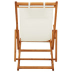 Klappbarer Strandstuhl Eukalyptus Massivholz und Stoff Creme