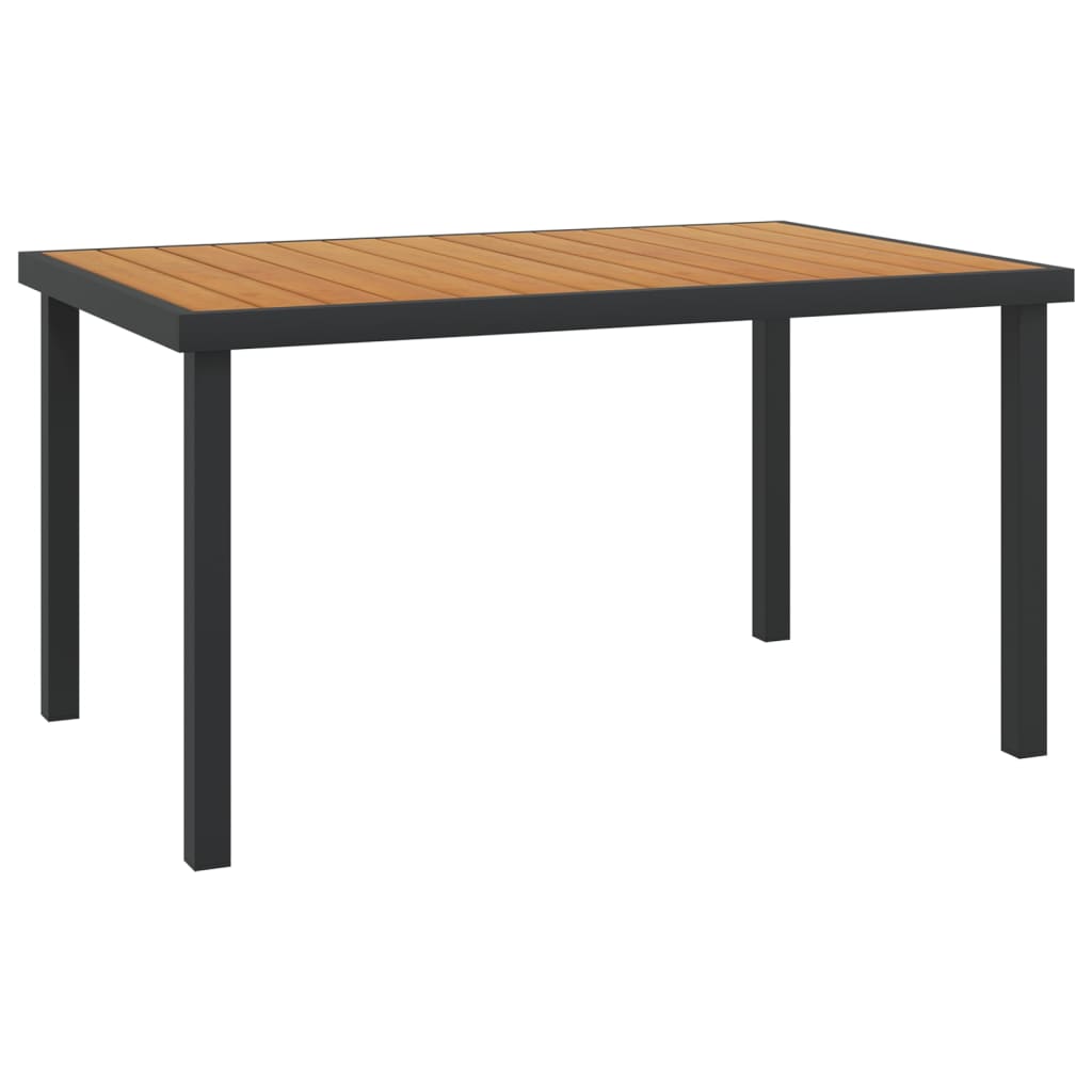 Gartentisch Braun 140x90x74 cm Aluminium und WPC