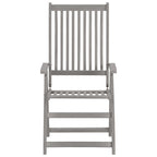 Verstellbare Gartenstühle 3 Stk. Grau Massivholz Akazie