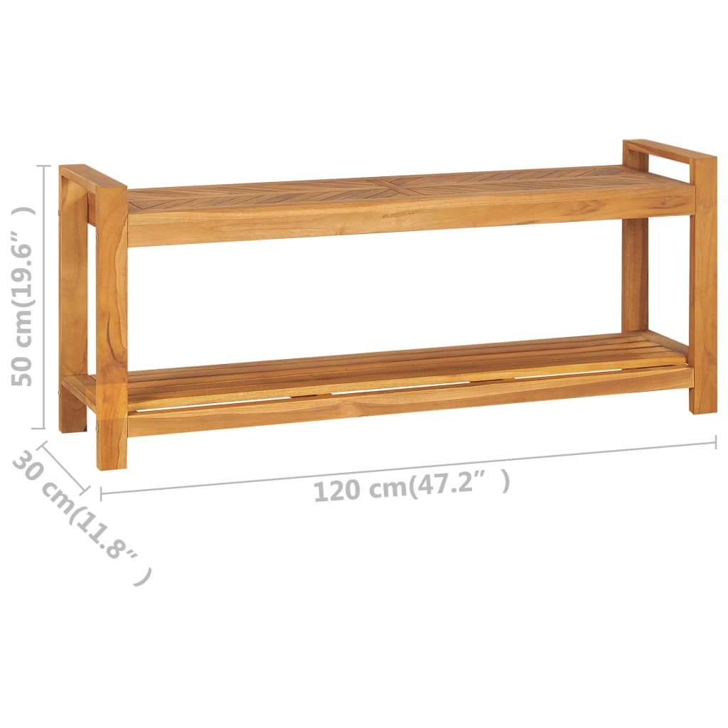Sitzbank 120 cm Massivholz Teak