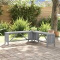 Garten-Eckbank mit Pflanzkübel 117 cm Massivholz Akazie Grau