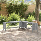 Garten-Eckbank mit Pflanzkübel 117 cm Massivholz Akazie Grau