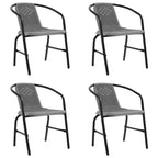 Gartenstühle 4 Stk. Kunststoff Rattan-Optik und Stahl 110 kg