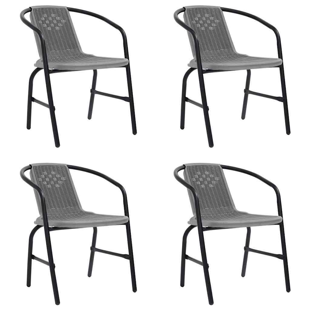 Gartenstühle 4 Stk. Kunststoff Rattan-Optik und Stahl 110 kg