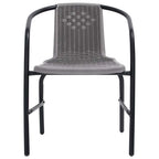 Gartenstühle 4 Stk. Kunststoff Rattan-Optik und Stahl 110 kg