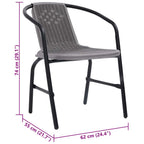 Gartenstühle 4 Stk. Kunststoff Rattan-Optik und Stahl 110 kg