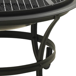 2-in-1 Feuerschale und Grill mit Schürhaken 56x56x49 cm Stahl