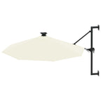 Sonnenschirm zur Wandmontage mit LEDs 300 cm Sandweiß