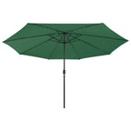 Sonnenschirm mit LED-Beleuchtung 400 cm Grün