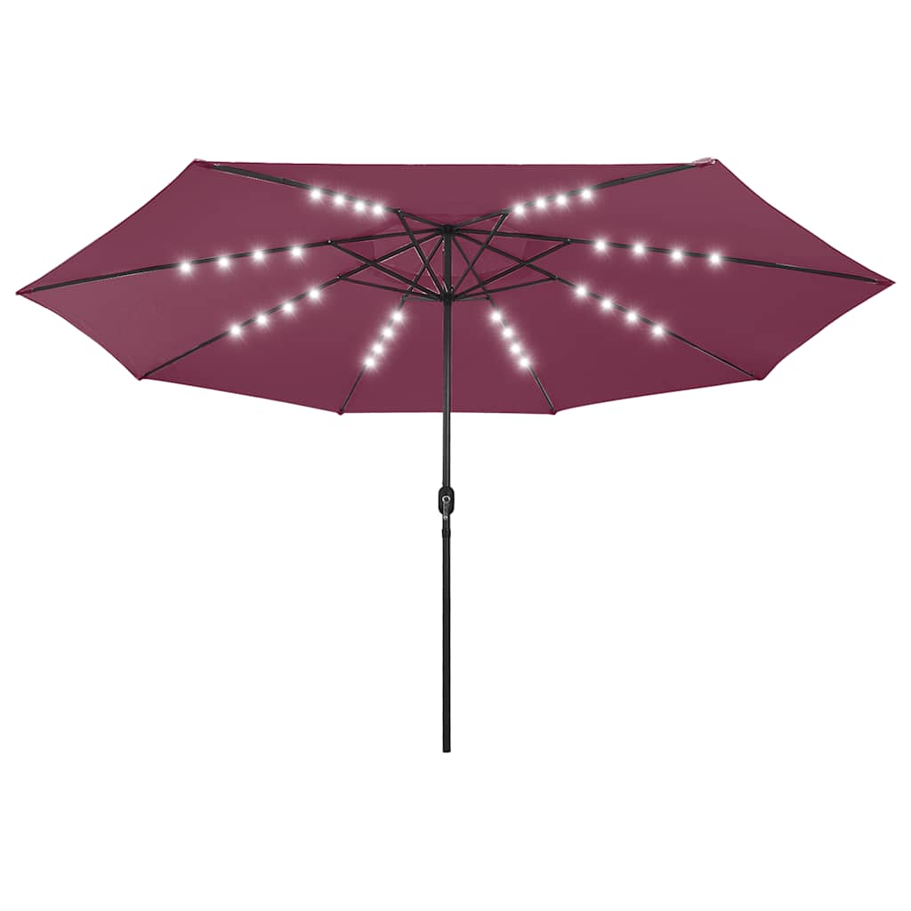Sonnenschirm mit LED-Beleuchtung 400 cm Bordeaux