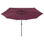 Sonnenschirm mit LED-Beleuchtung 400 cm Bordeaux