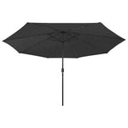 Sonnenschirm mit LED-Beleuchtung 400 cm Schwarz