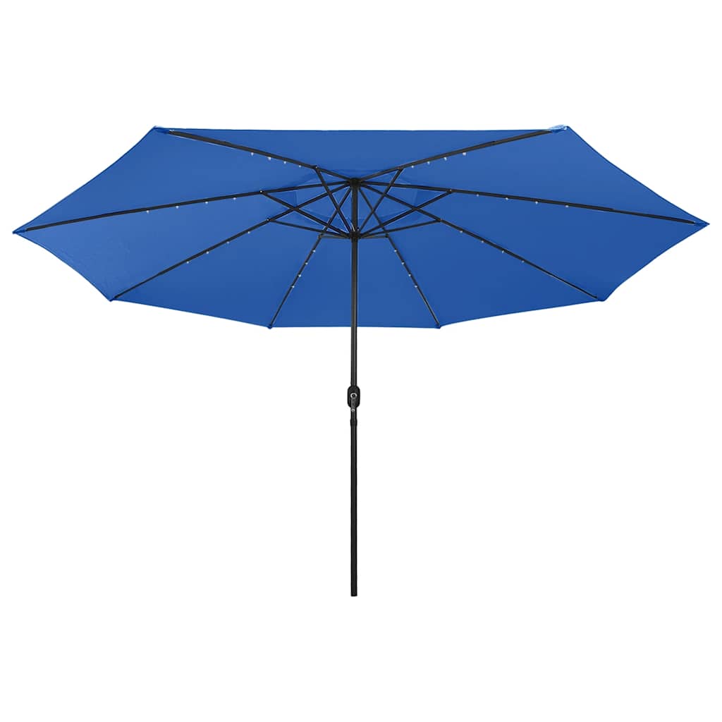 Sonnenschirm mit LED-Beleuchtung 400 cm Azurblau
