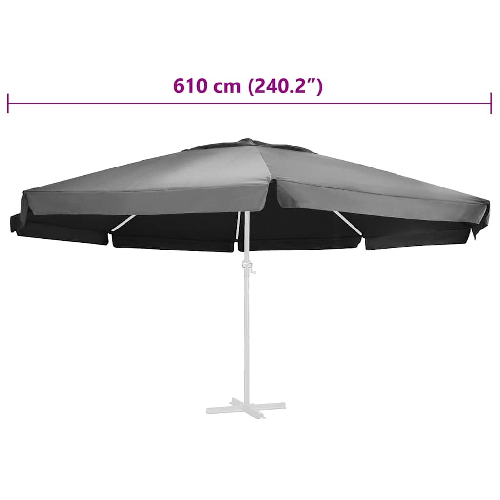 Ersatzbezug für Sonnenschirm Anthrazit 610 cm