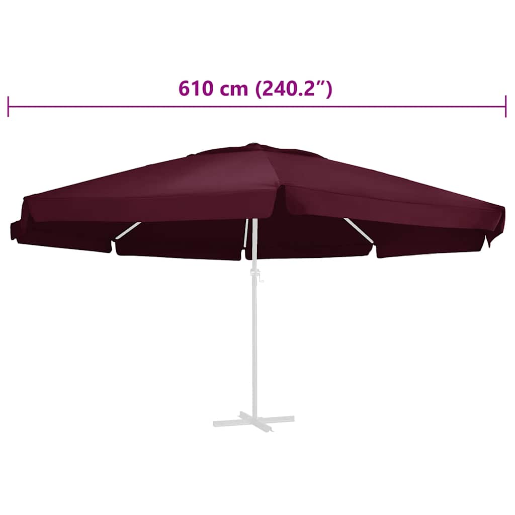 Ersatzbezug für Sonnenschirm Bordeauxrot 610 cm