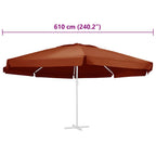 Ersatzbezug für Sonnenschirm Terracotta-Rot 610 cm