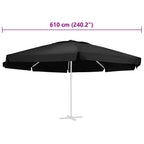 Ersatzbezug für Sonnenschirm Schwarz 610 cm