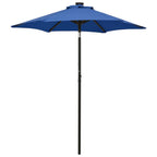 Sonnenschirm mit LED-Beleuchtung Azurblau 200x211 cm Alu