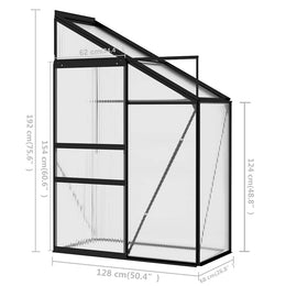 vidaXL Gewächshaus Anthrazit Aluminium 1,38 m³