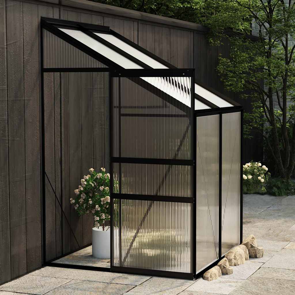 vidaXL Gewächshaus Anthrazit Aluminium 2,59 m³
