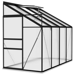 vidaXL Anlehngewächshaus Anthrazit Aluminium 5,24 m³
