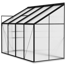 vidaXL Anlehngewächshaus Anthrazit Aluminium 5,24 m³