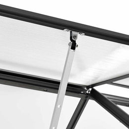 vidaXL Anlehngewächshaus Anthrazit Aluminium 1,33 m²