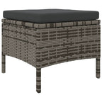 2-Sitzer-Gartensofa mit Teetisch und Hocker Poly Rattan Grau