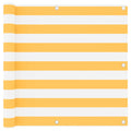 Balkon-Sichtschutz Weiß und Gelb 90x400 cm Oxford-Gewebe