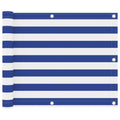 Balkon-Sichtschutz Weiß und Blau 75x300 cm Oxford-Gewebe