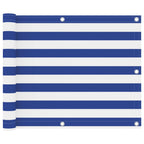 Balkon-Sichtschutz Weiß und Blau 75x400 cm Oxford-Gewebe