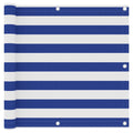 Balkon-Sichtschutz Weiß und Blau 90x400 cm Oxford-Gewebe