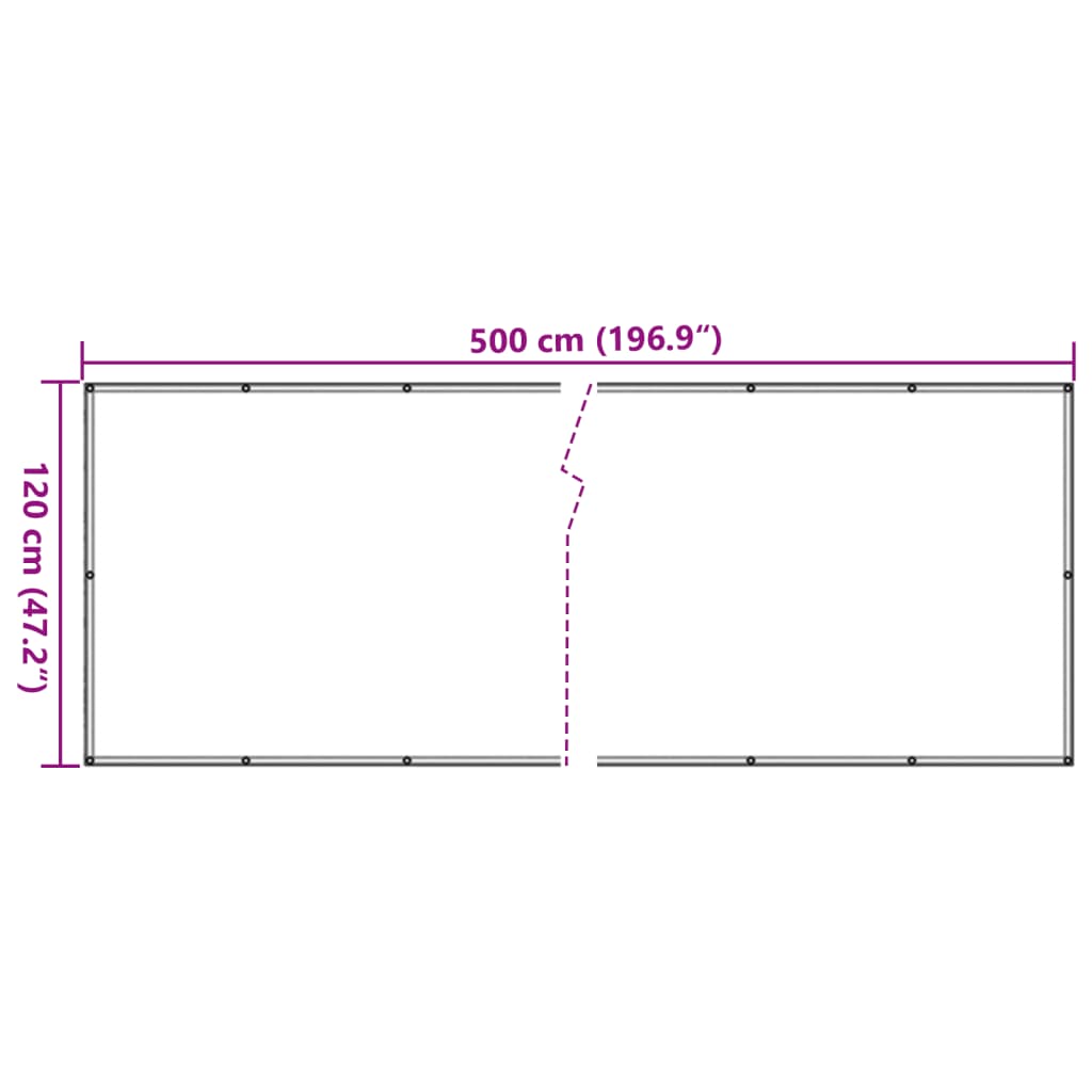Balkon-Sichtschutz Beige 120x500 cm Oxford-Gewebe