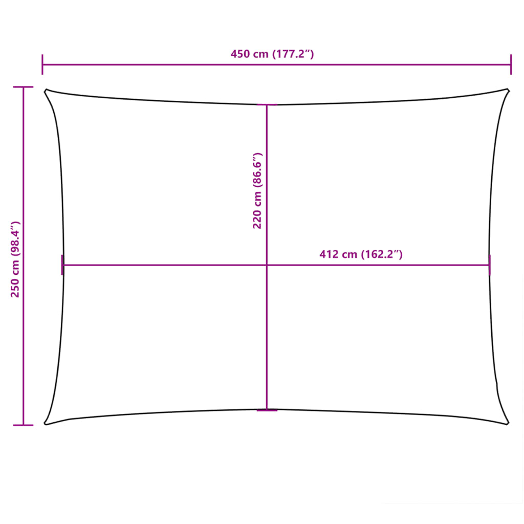 Sonnensegel Oxford-Gewebe Rechteckig 2,5x4,5 m Anthrazit