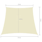 Sonnensegel Oxford-Gewebe Trapezförmig 2/4x3 m Cremeweiß