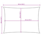Sonnensegel Oxford-Gewebe Rechteckig 3x5 m Taupe