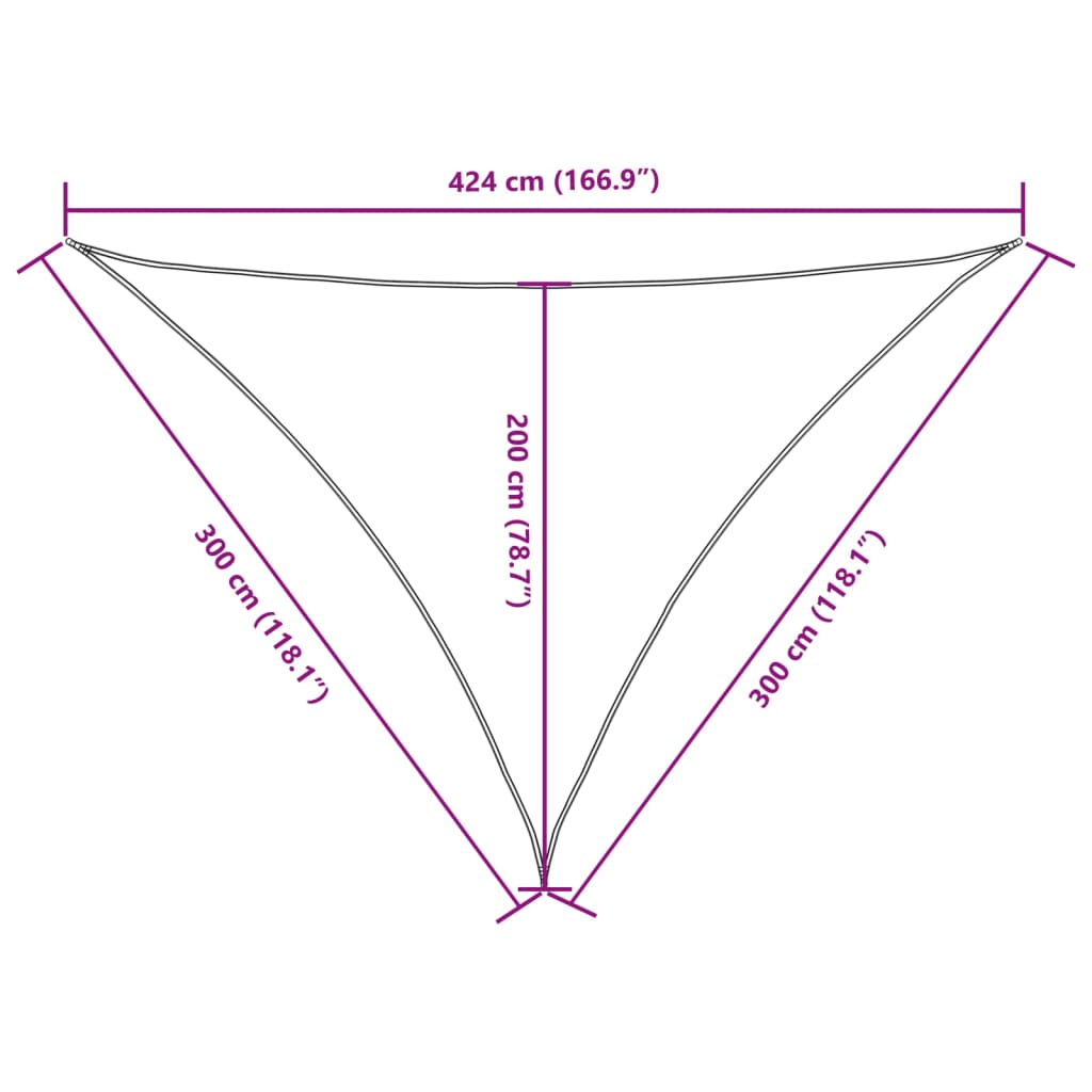 Sonnensegel Oxford-Gewebe Dreieckig 3x3x4,24 m Dunkelgrün