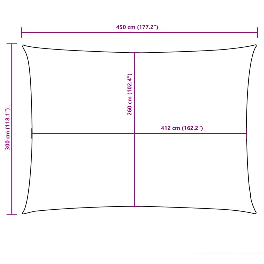 Sonnensegel Oxford-Gewebe Rechteckig 3x4,5 m Blau