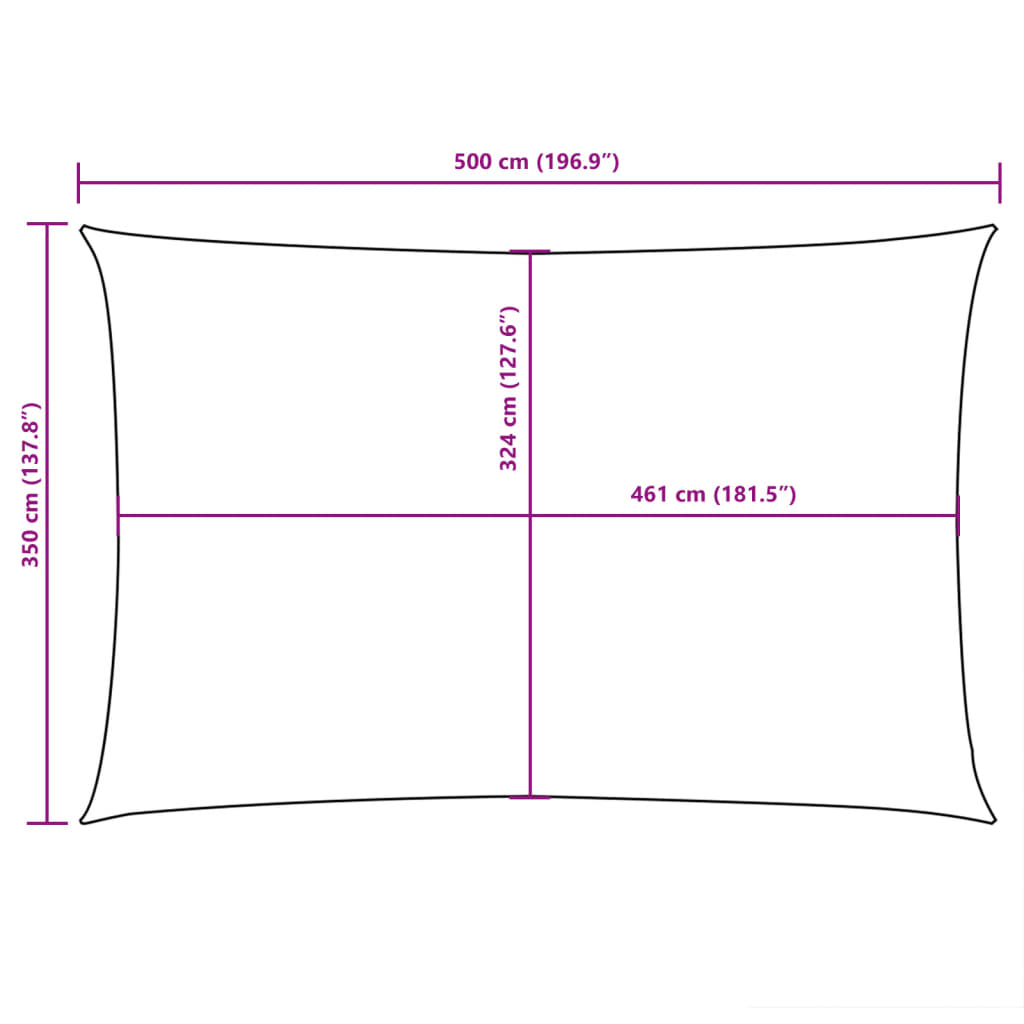 Sonnensegel Oxford-Gewebe Rechteckig 3,5x5 m Blau