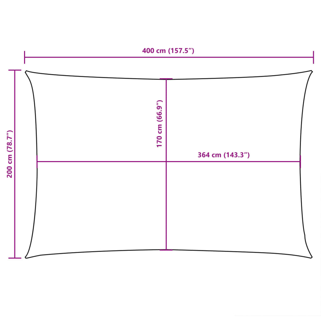 Sonnensegel Oxford-Gewebe Rechteckig 2x4 m Gelb