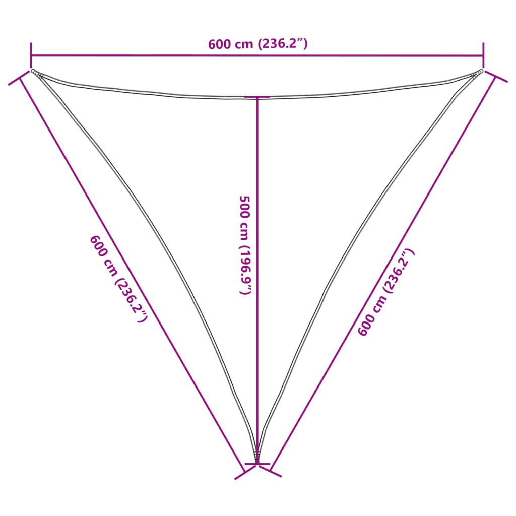 Sonnensegel Oxford-Gewebe Dreieckig 6x6x6 m Gelb