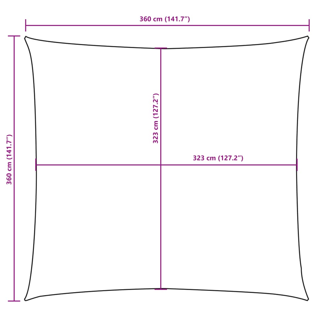 Sonnensegel Oxford-Gewebe Quadratisch 3,6x3,6 m Rot