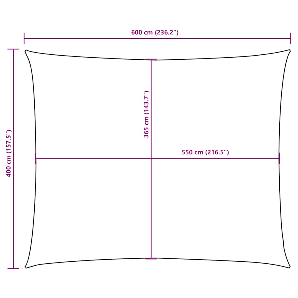 Sonnensegel Oxford-Gewebe Rechteckig 4x6 m Rot