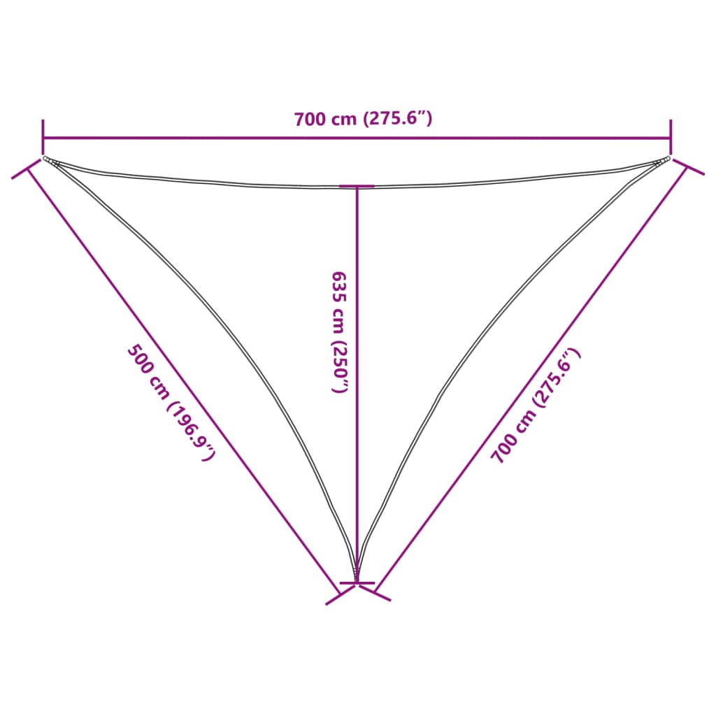Sonnensegel Oxford-Gewebe Dreieckig 5x7x7 m Rot