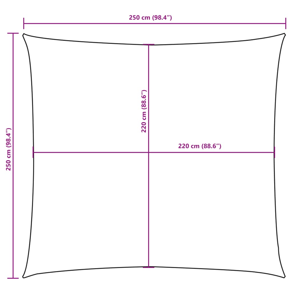 Sonnensegel Oxford-Gewebe Quadratisch 2,5x2,5 m Orange