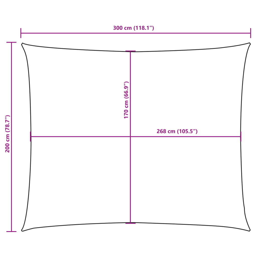Sonnensegel Oxford-Gewebe Rechteckig 2x3 m Orange