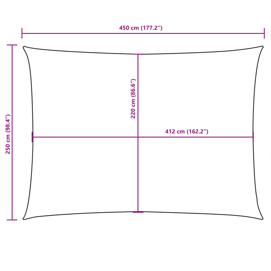 Sonnensegel Oxford-Gewebe Rechteckig 2,5x4,5 m Orange