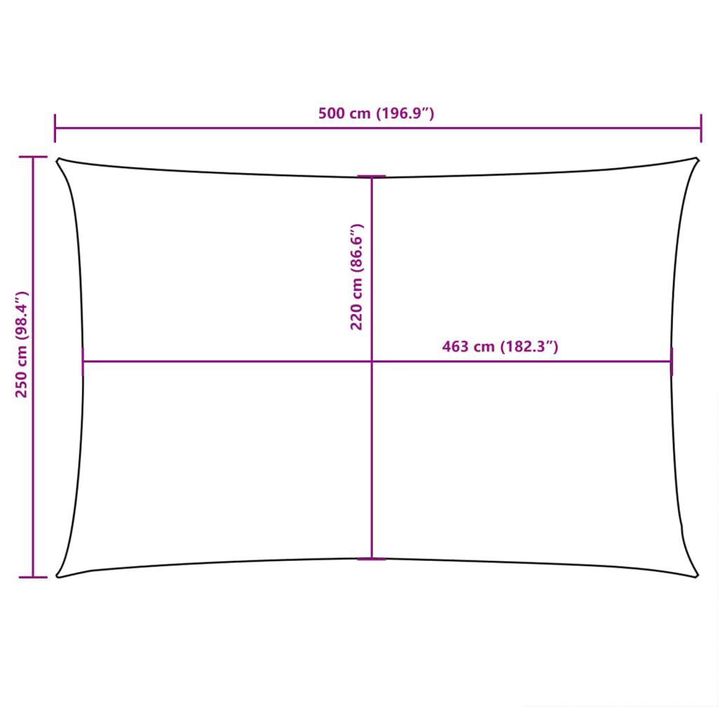 Sonnensegel Oxford-Gewebe Rechteckig 2,5x5 m Orange